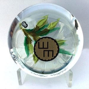 White Flower on Clear Paperweight